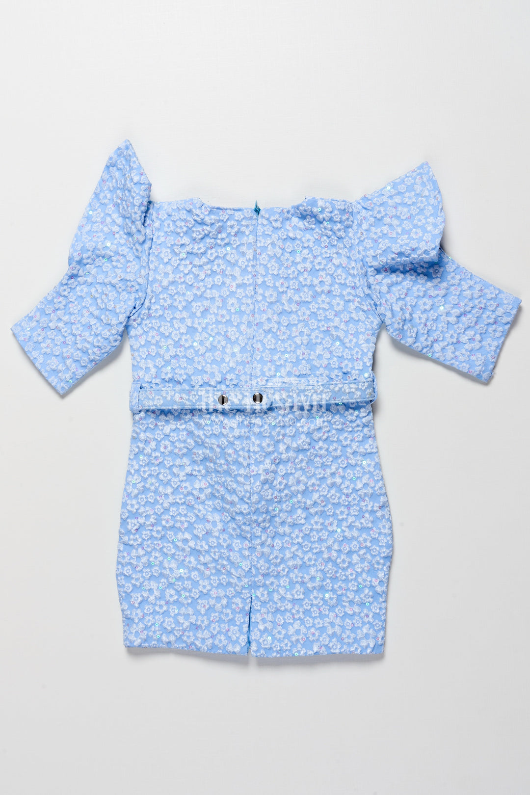 The Nesavu Girls Fancy Party Frock Girls Georgette Frock with Floral Design for Birthdays and Parties Nesavu Nesavu girls georgette party frock floral embossed design birthdays festive occasions