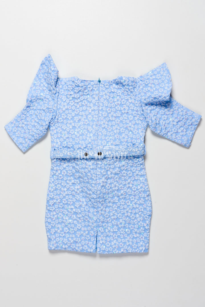 The Nesavu Girls Fancy Party Frock Girls Georgette Frock with Floral Design for Birthdays and Parties Nesavu Nesavu girls georgette party frock floral embossed design birthdays festive occasions