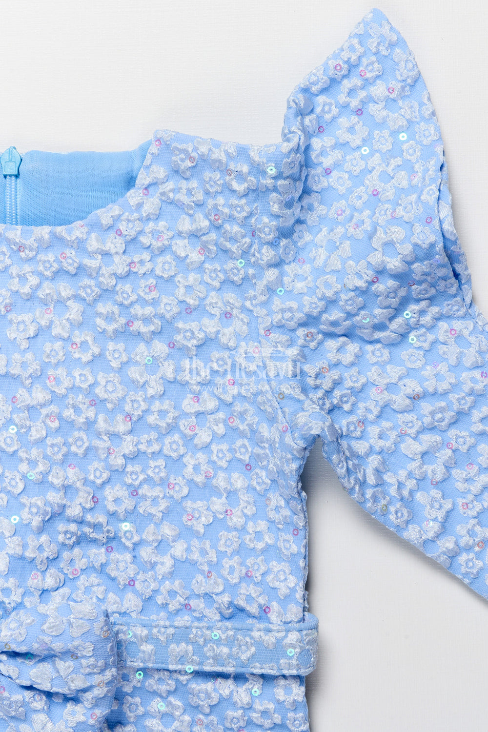 The Nesavu Girls Fancy Party Frock Girls Georgette Frock with Floral Design for Birthdays and Parties Nesavu Nesavu girls georgette party frock floral embossed design birthdays festive occasions