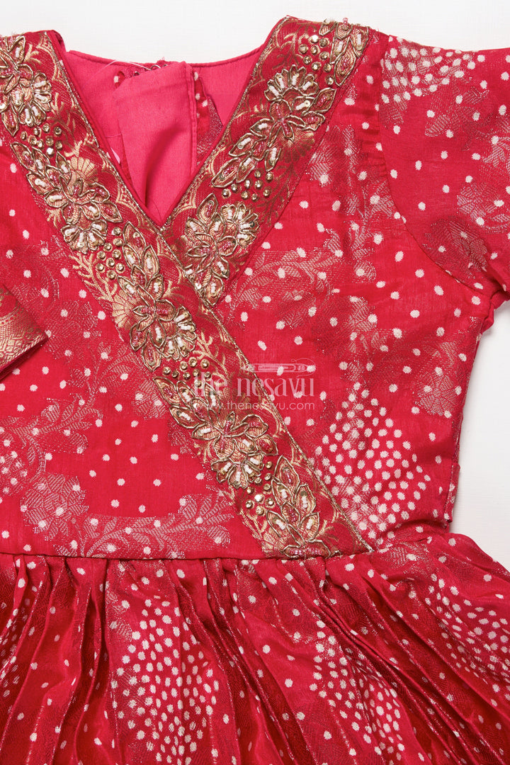 The Nesavu Girls Party Gown Girls Georgette Gown for Festive Weddings and Parties Nesavu Nesavu girls jacquard georgette gown weddings festive celebrations