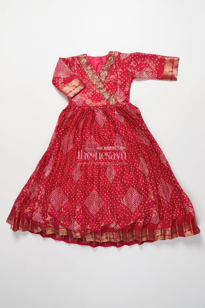 The Nesavu Girls Party Gown Girls Georgette Gown for Festive Weddings and Parties Nesavu Nesavu girls jacquard georgette gown weddings festive celebrations