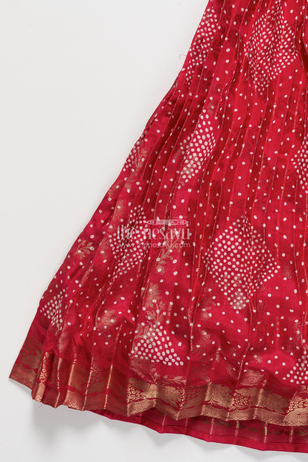 The Nesavu Girls Party Gown Girls Georgette Gown for Festive Weddings and Parties Nesavu Nesavu girls jacquard georgette gown weddings festive celebrations