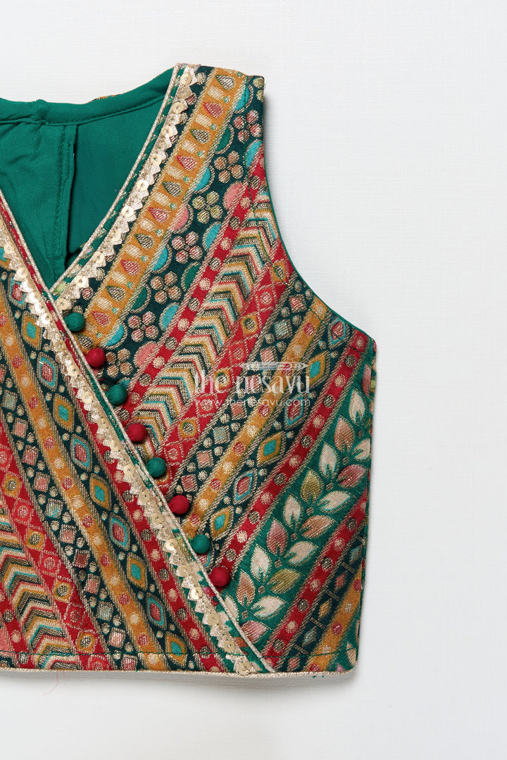 The Nesavu Girls Lehenga Choli Girls Georgette Lehenga Choli with Embroidered Blouse and Festive Tassels Nesavu Nesavu girls georgette lehenga choli embroidered blouse tassels  festive ethnic wear