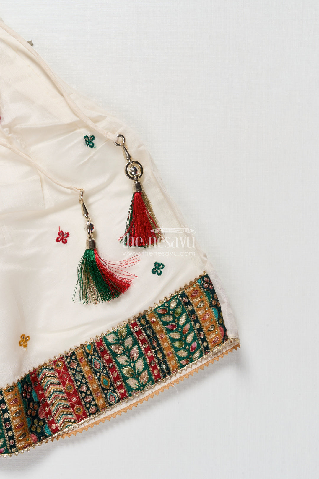 The Nesavu Girls Lehenga Choli Girls Georgette Lehenga Choli with Embroidered Blouse and Festive Tassels Nesavu Nesavu girls georgette lehenga choli embroidered blouse tassels  festive ethnic wear