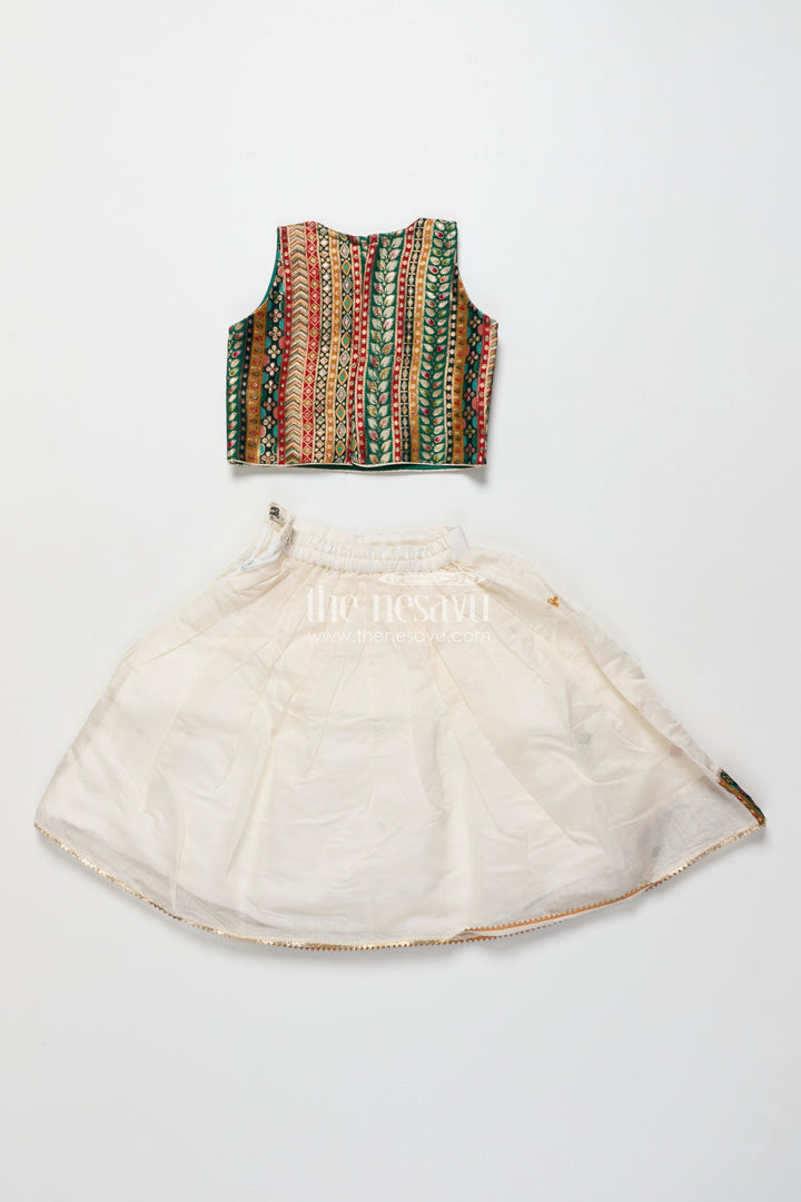 The Nesavu Girls Lehenga Choli Girls Georgette Lehenga Choli with Embroidered Blouse and Festive Tassels Nesavu Nesavu girls georgette lehenga choli embroidered blouse tassels  festive ethnic wear