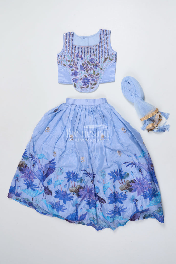 The Nesavu Girls Lehenga Choli Girls Georgette Lehenga Choli with Thread Embroidery for Festive Occasions Nesavu Nesavu girls lehenga choli georgette thread embroidery festive functions weddings