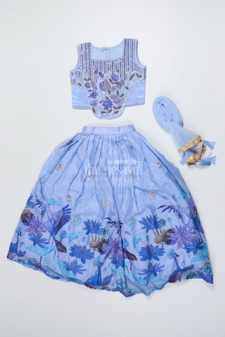 The Nesavu Girls Lehenga Choli Girls Georgette Lehenga Choli with Thread Embroidery for Festive Occasions Nesavu Nesavu girls lehenga choli georgette thread embroidery festive functions weddings