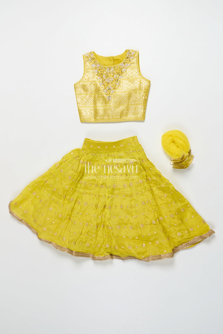 The Nesavu Girls Ethnic Lehenga Girls Georgette Lehenga Set for Festive Functions and Wedding Wear Nesavu Nesavu girls georgette lehenga set embroidered blouse weddings festive celebrations