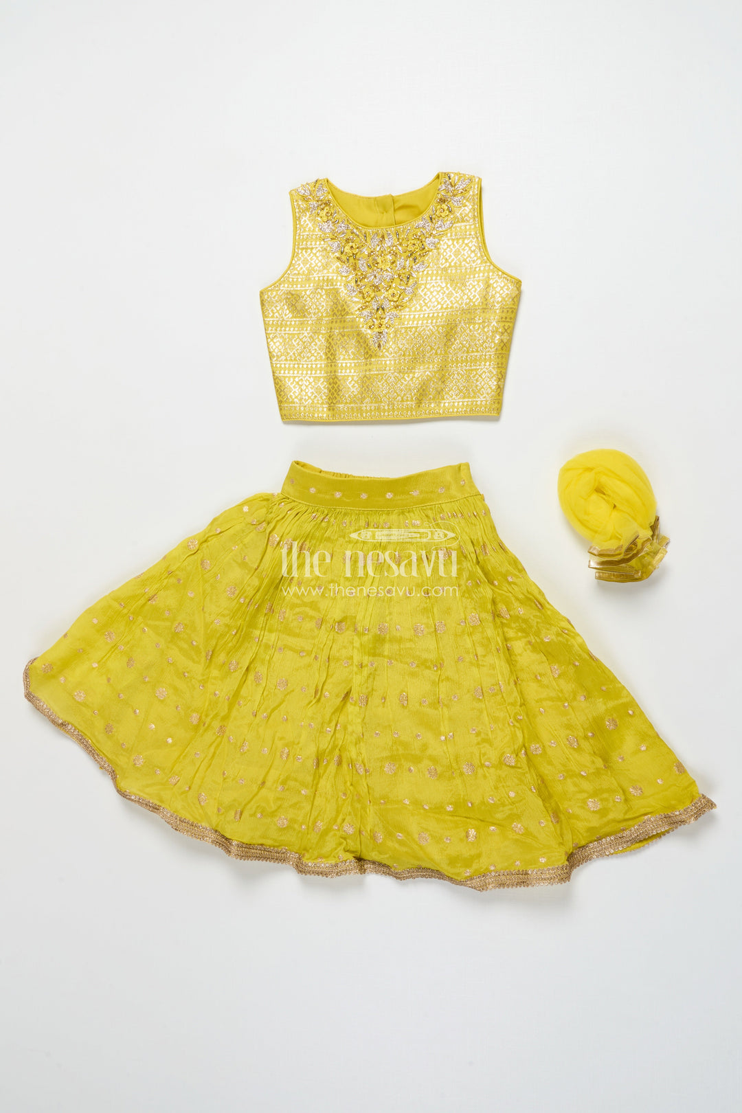 The Nesavu Girls Ethnic Lehenga Girls Georgette Lehenga Set for Festive Functions and Wedding Wear Nesavu Nesavu girls georgette lehenga set embroidered blouse weddings festive celebrations