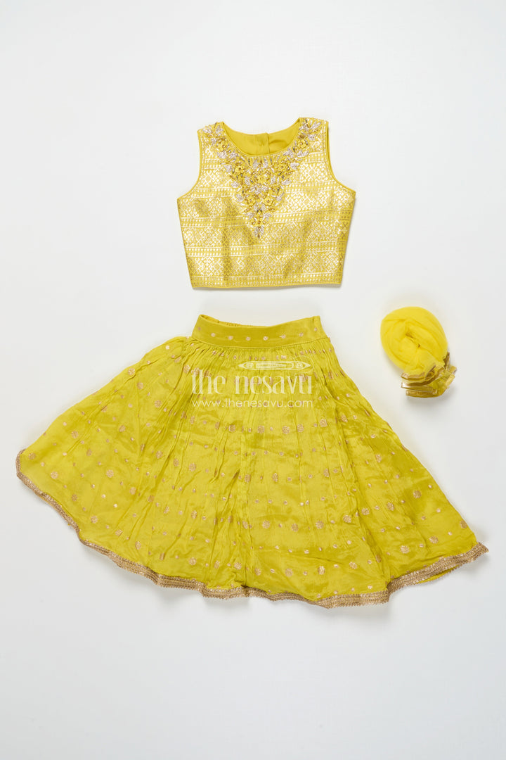 The Nesavu Girls Ethnic Lehenga Girls Georgette Lehenga Set for Festive Functions and Wedding Wear Nesavu Nesavu girls georgette lehenga set embroidered blouse weddings festive celebrations
