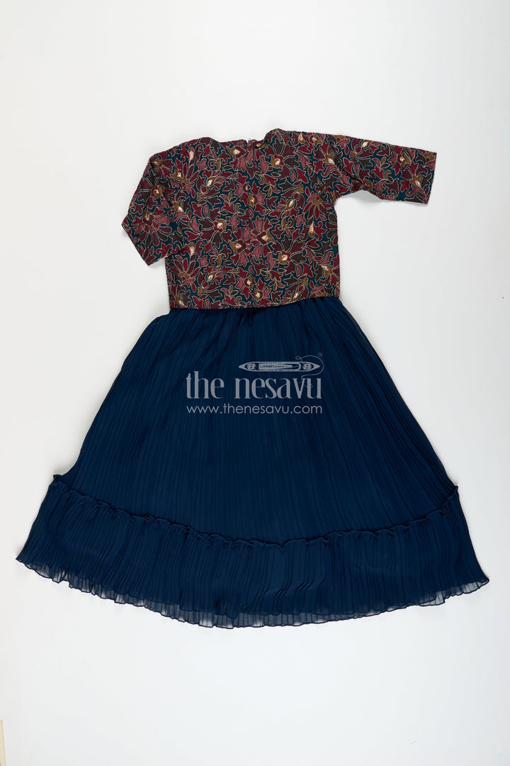 The Nesavu Girls Party Gown Girls georgette party gown with embroidered designer jacket Nesavu Nesavu girls georgette party gown embroidered jacket weddings festive occasions