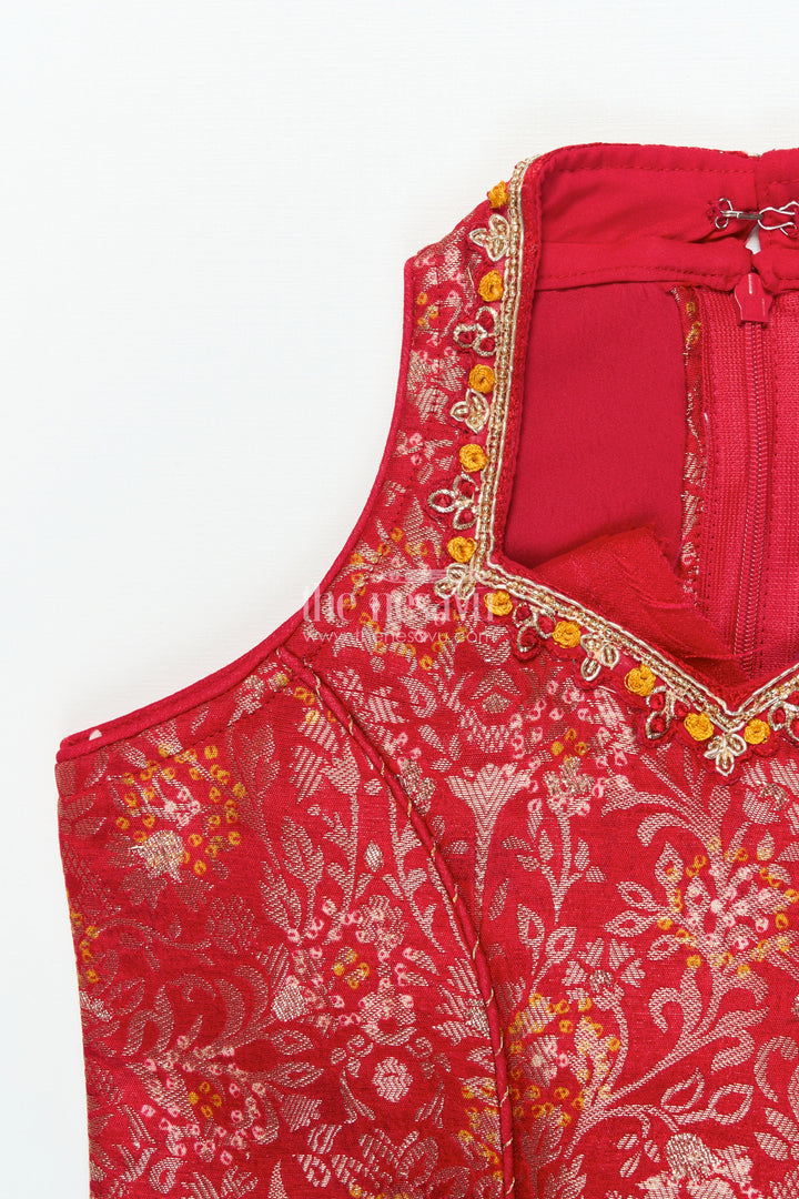 The Nesavu Girls Sharara / Plazo Set Girls Georgette Sharara Set for Parties and Ethnic Occasions Nesavu Nesavu girls embroidered georgette sharara set weddings parties ethnic occasions