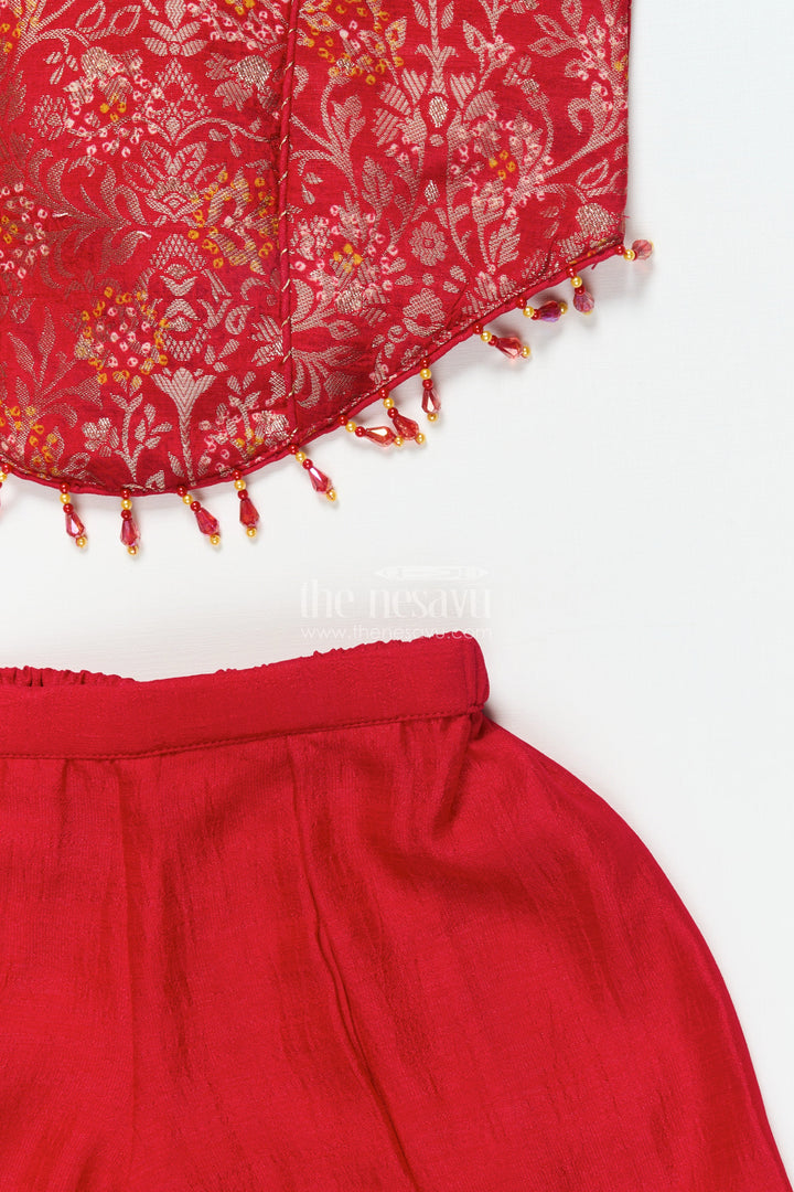 The Nesavu Girls Sharara / Plazo Set Girls Georgette Sharara Set for Parties and Ethnic Occasions Nesavu Nesavu girls embroidered georgette sharara set weddings parties ethnic occasions