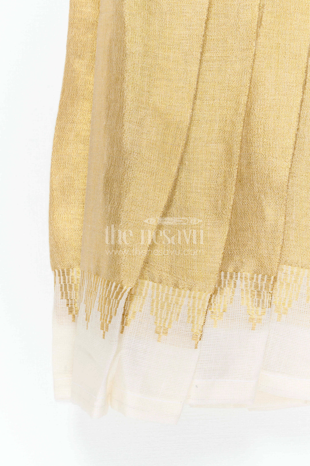 The Nesavu Tie-up Frock Girls Gold Tie up Frock for Festive Celebrations Nesavu Nesavu Girls Gold Tissue Silk Tie Up Frock For Birthdays And Festive Occasions