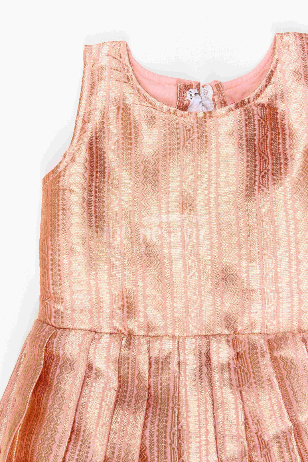 The Nesavu Girls Silk Gown Girls Gown with Jacket for Wedding Celebrations Nesavu Nesavu Girls Gown With Jacket For Wedding Celebrations With Semi Banaras Border And Embroidery