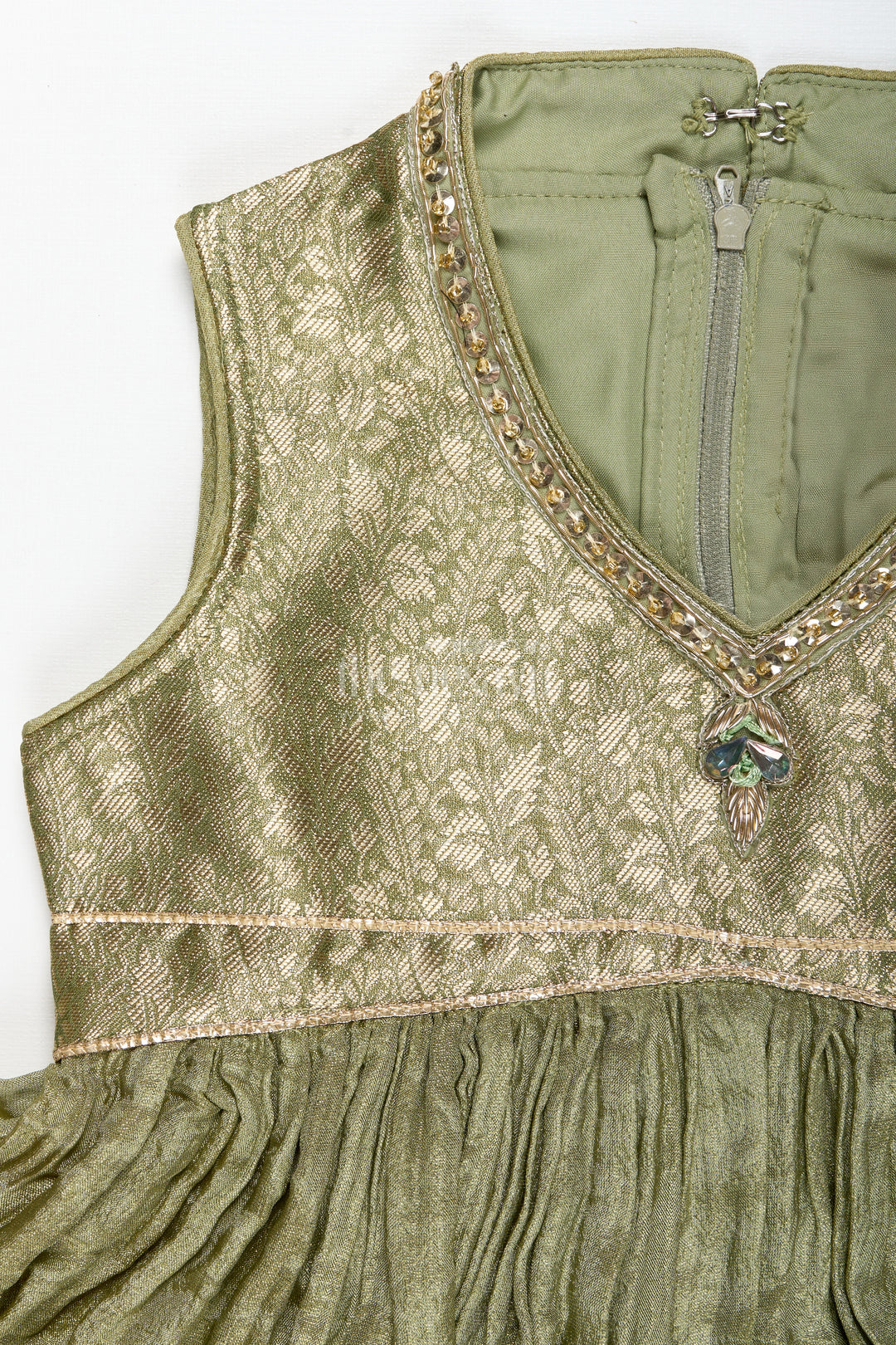 The Nesavu Girls Sharara / Plazo Set Girls Green Sharara Set with Dupatta Ethnic Festive Wear in Organza for Kids Nesavu Nesavu Girls Green Sharara Set Dupatta Ethnic Festive Wear Organza Kids