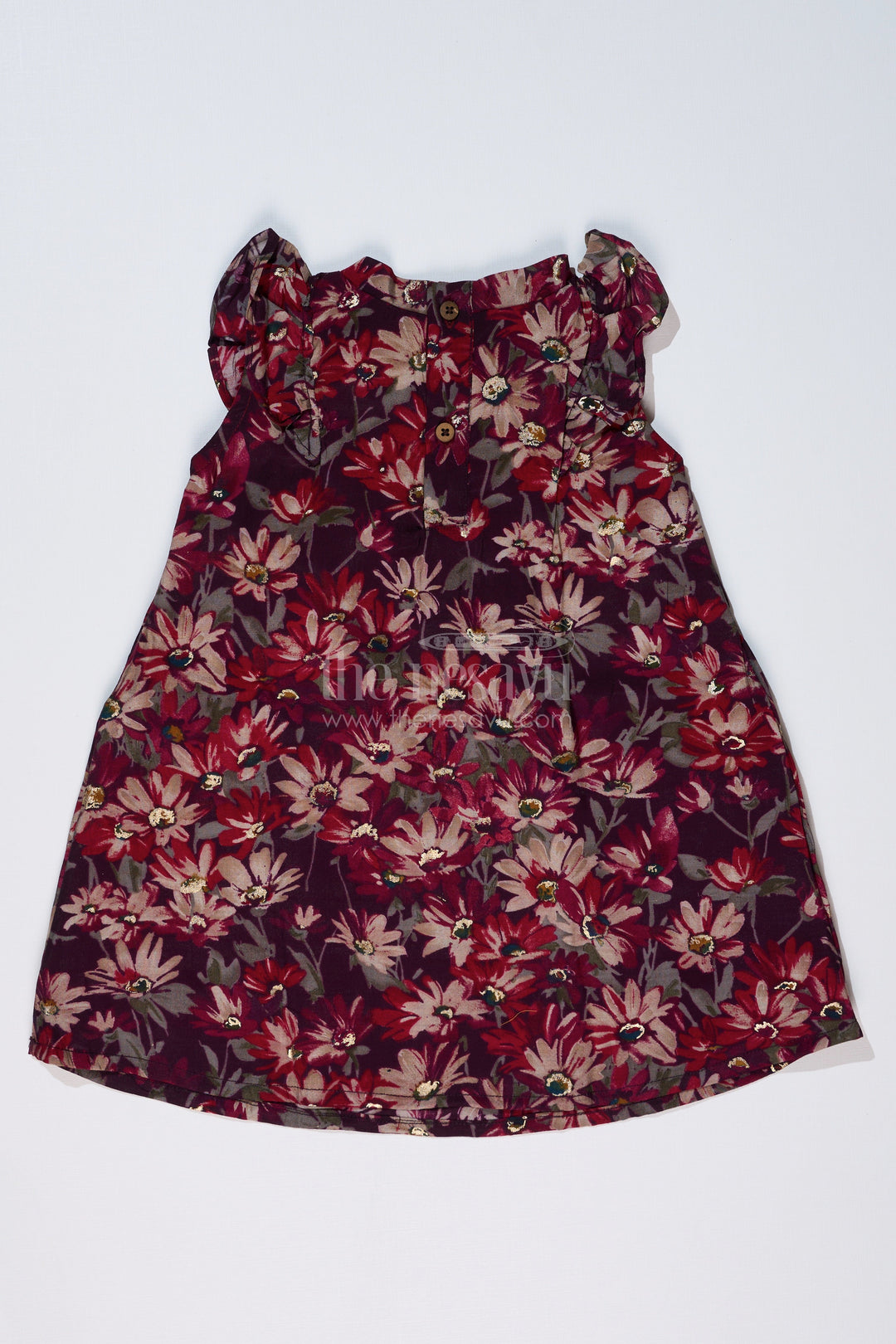 The Nesavu Girls Cotton Frock Girls Half Frock Dress in Muslin Silk with Floral Print and Decorative Bow Nesavu Girls Half Frock Dress Muslin Silk Floral Print Decorative Bow | The Nesavu