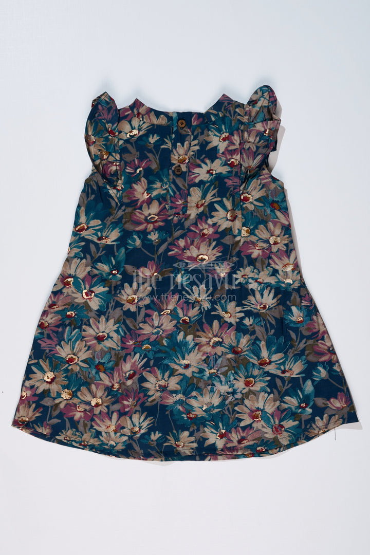 The Nesavu Girls Cotton Frock Girls Hot Frock in Muslin Silk with Floral Print and Elegant Shoulder Bow Nesavu Nesavu Girls Hot Frock Muslin Silk Floral Print Elegant Shoulder Bow