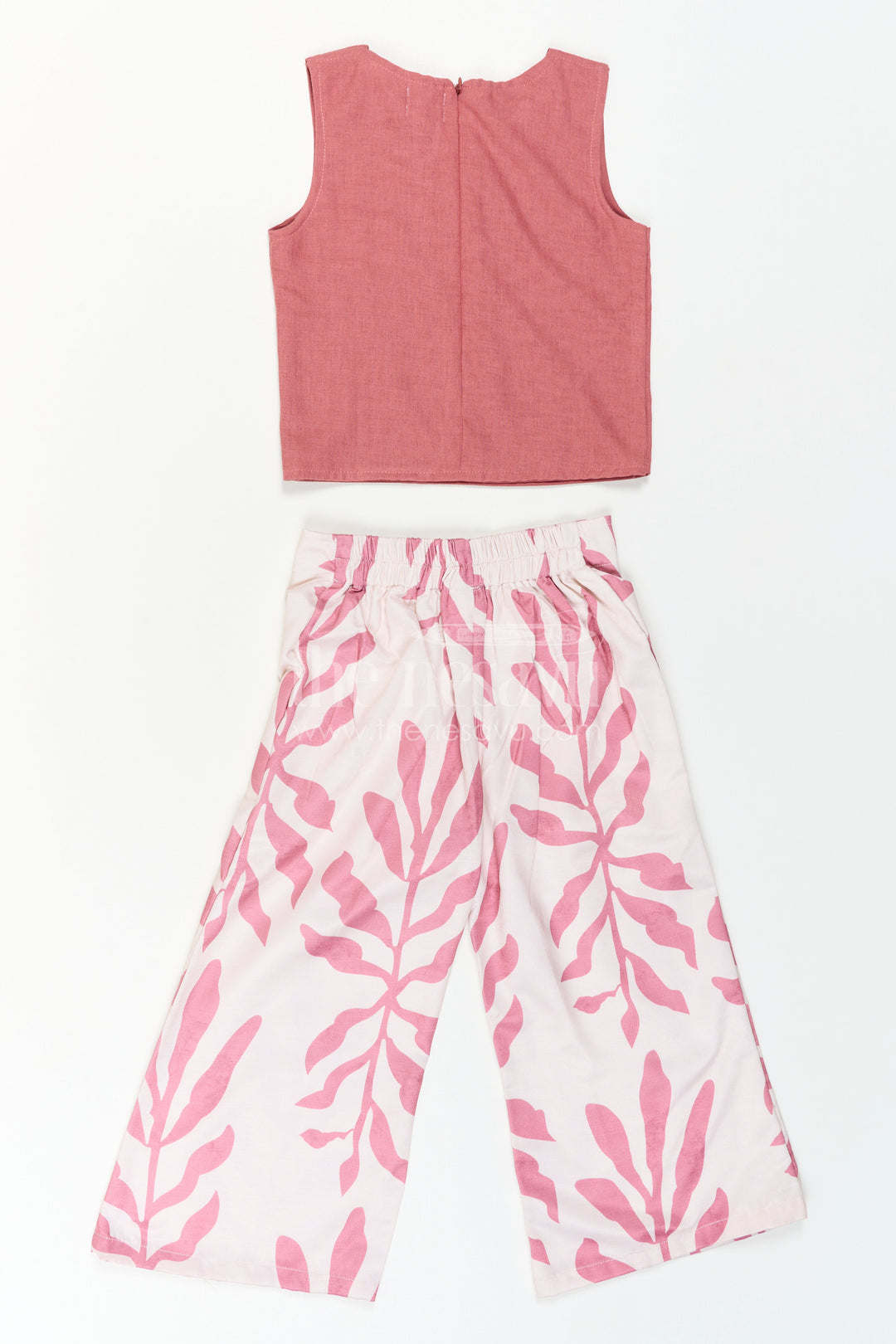 The Nesavu Girls Sharara / Plazo Set Girls Indo-Western Plazo Set with Leaf Digital Print Nesavu Nesavu girls plazo set leaf print cape jacket  stylish Indo-western outfit
