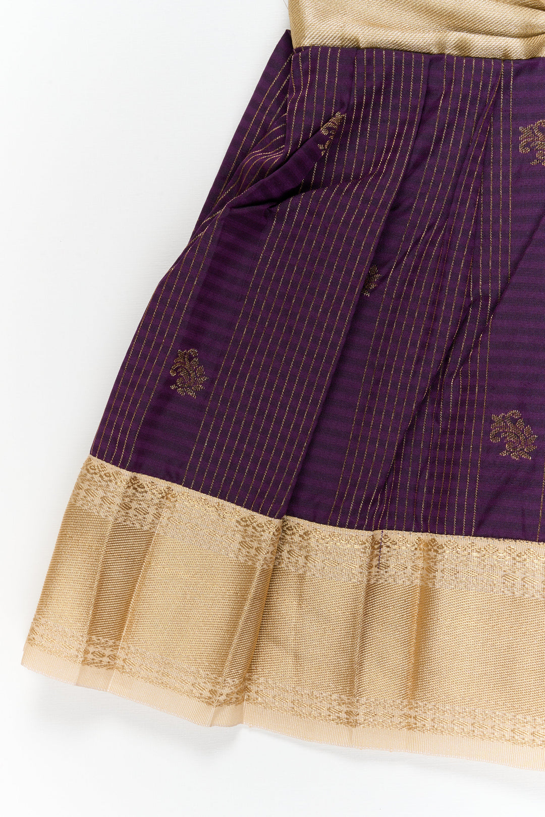 The Nesavu Girls Kanchi Silk Frock Girls Kanchi Silk Frock for Wedding Receptions and Festivals Nesavu Nesavu girls kanchi silk frock for wedding receptions in semi bridal kanchivaram silk style