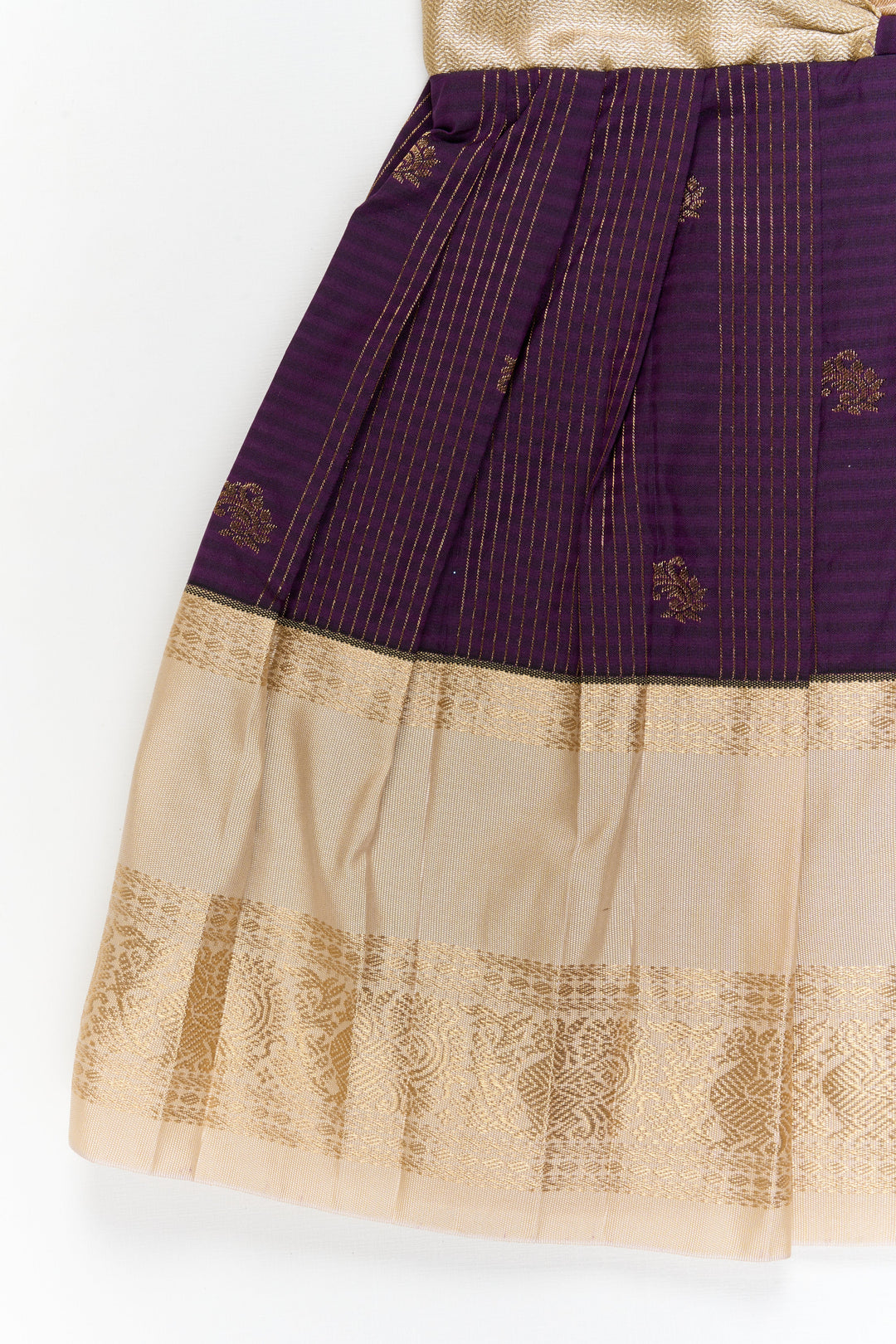 The Nesavu Girls Kanchi Silk Frock Girls Kanchi Silk Frock for Wedding Receptions and Festivals Nesavu Nesavu girls kanchi silk frock for wedding receptions in semi bridal kanchivaram silk style