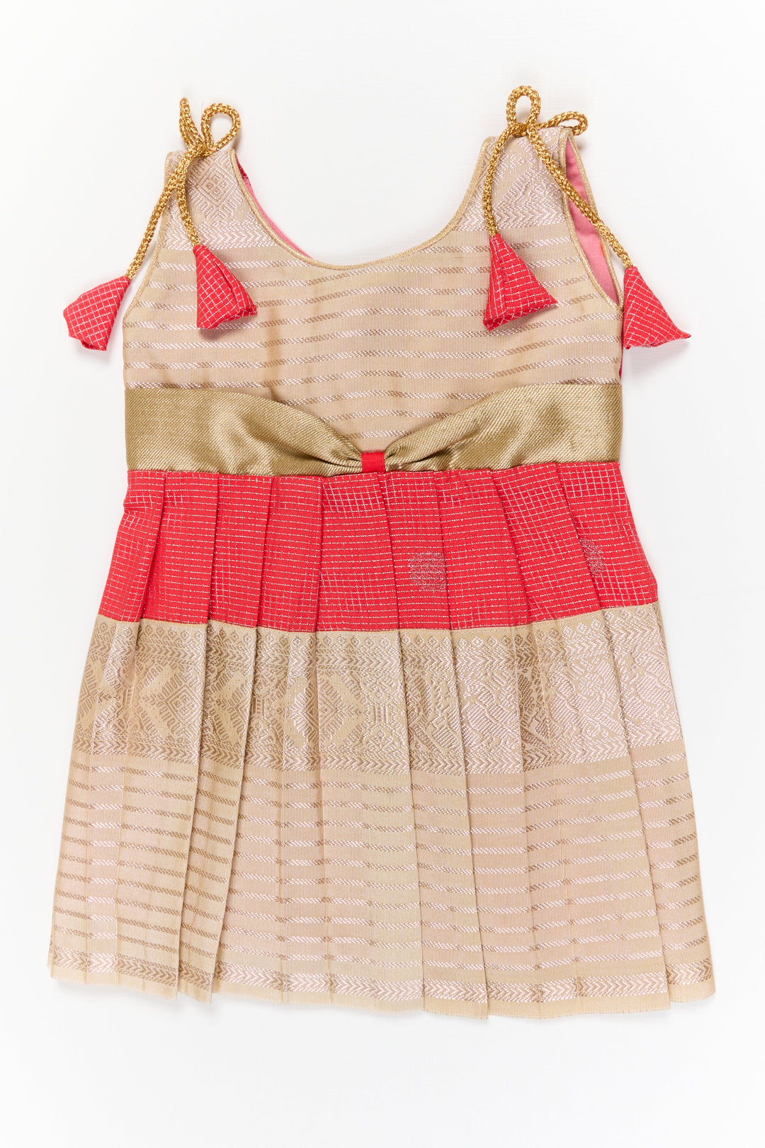 The Nesavu Girls Kanchi Silk Frock Girls Kanchi Silk Frock for Weddings and Festive Celebrations Nesavu 10 (NB) / Orange / Style 4 KSF005ED-10 Nesavu girls kanchi silk frock for weddings and festive occasions in semi bridal kanchivaram style