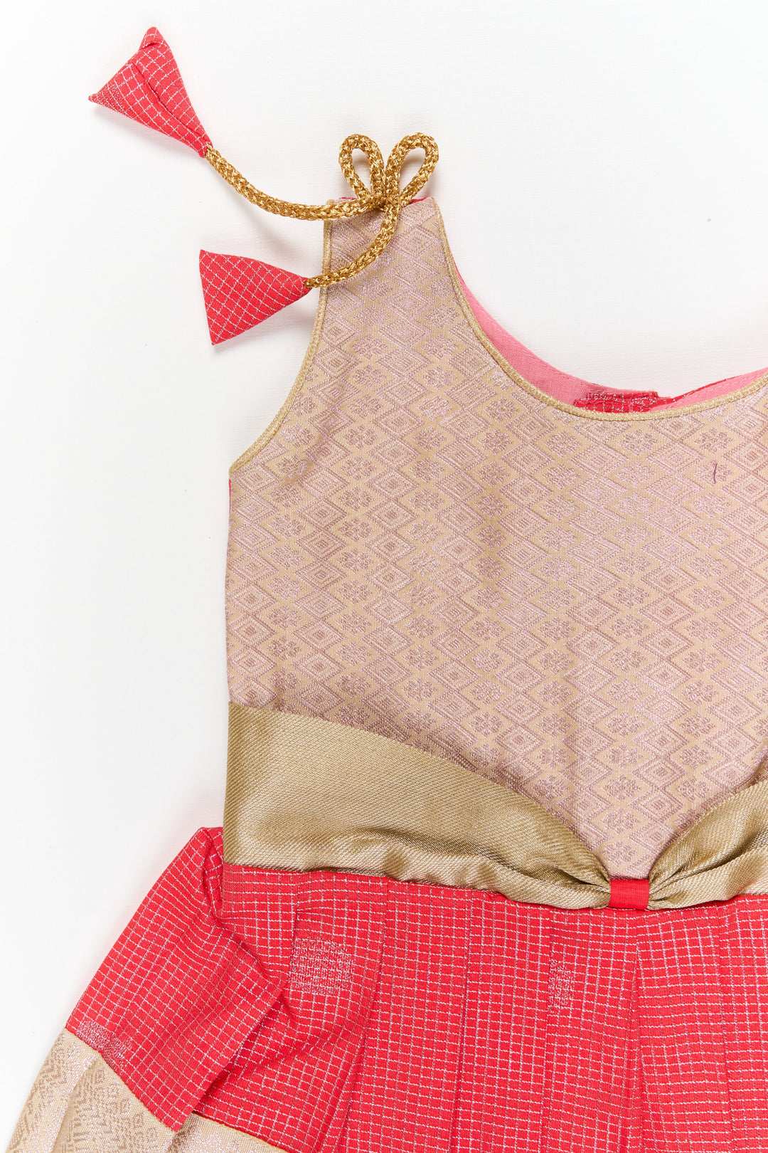 The Nesavu Girls Kanchi Silk Frock Girls Kanchi Silk Frock for Weddings and Festive Celebrations Nesavu Nesavu girls kanchi silk frock for weddings and festive occasions in semi bridal kanchivaram style