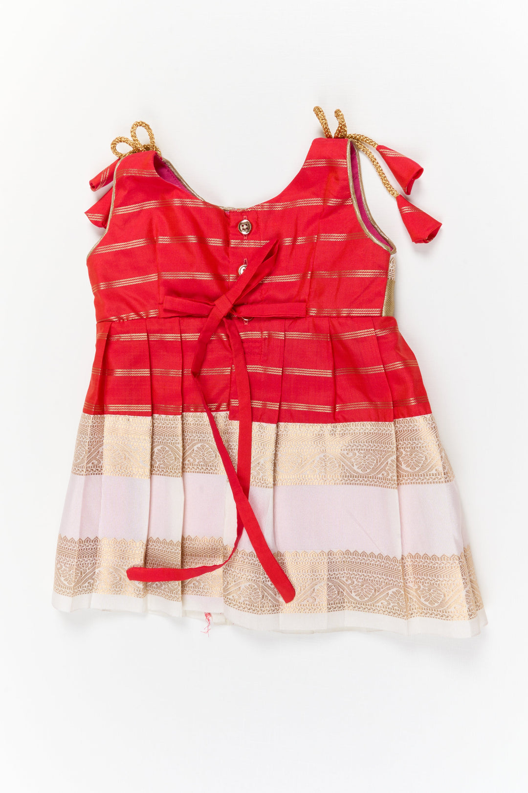 The Nesavu Girls Kanchi Silk Frock Girls Kanchi Silk Frock for Weddings and Festive Ceremonies Nesavu Nesavu girls kanchi silk frock for weddings in semi latest kanchivaram silk inspired design