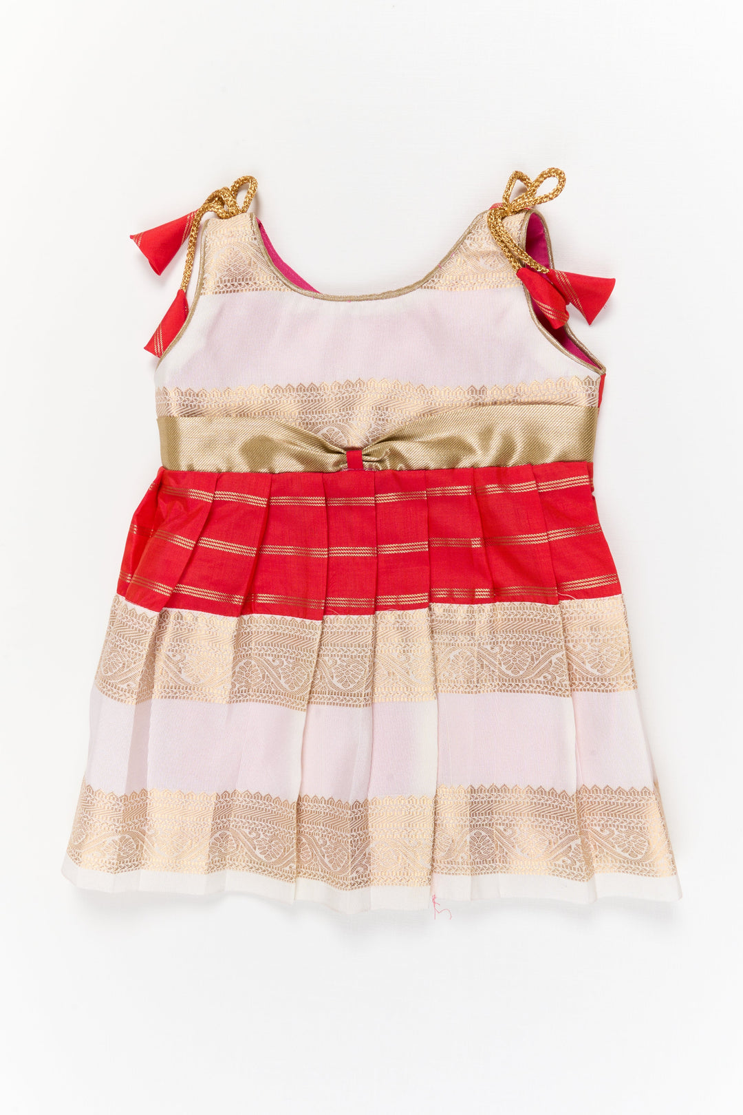 The Nesavu Girls Kanchi Silk Frock Girls Kanchi Silk Frock for Weddings and Festive Ceremonies Nesavu Nesavu girls kanchi silk frock for weddings in semi latest kanchivaram silk inspired design