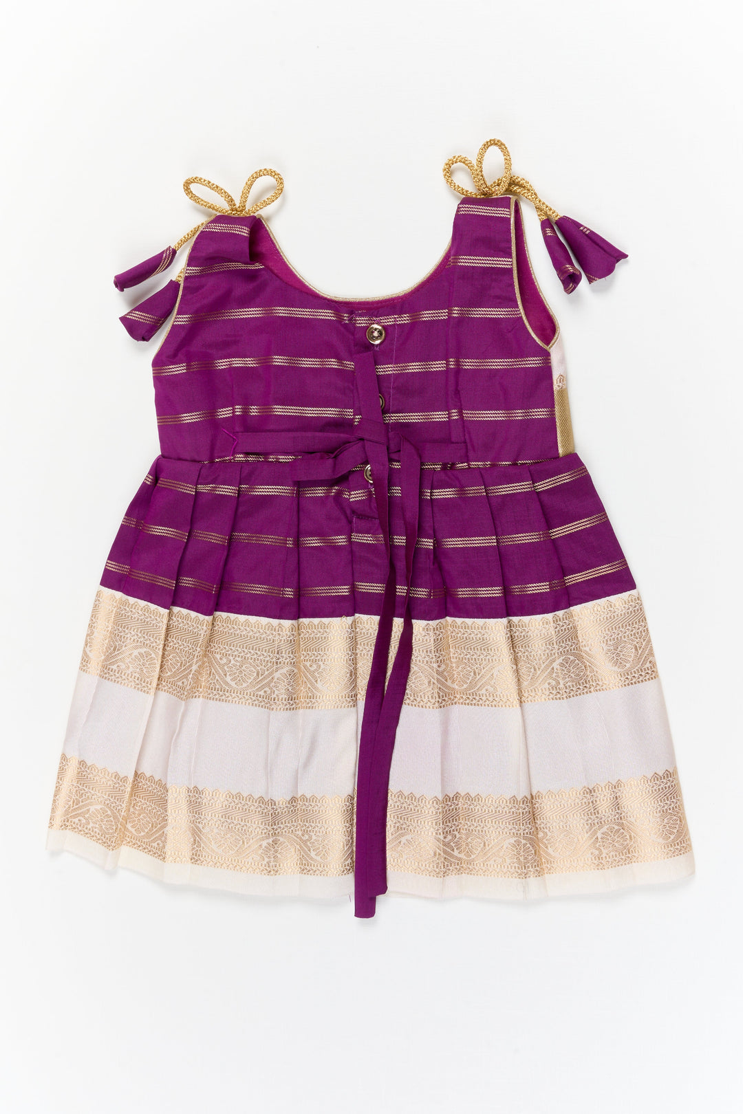 The Nesavu Girls Kanchi Silk Frock Girls Kanchi Silk Frock for Weddings Celebrations Nesavu Nesavu girls kanchi silk frock for weddings in latest kanchivaram silk inspired design