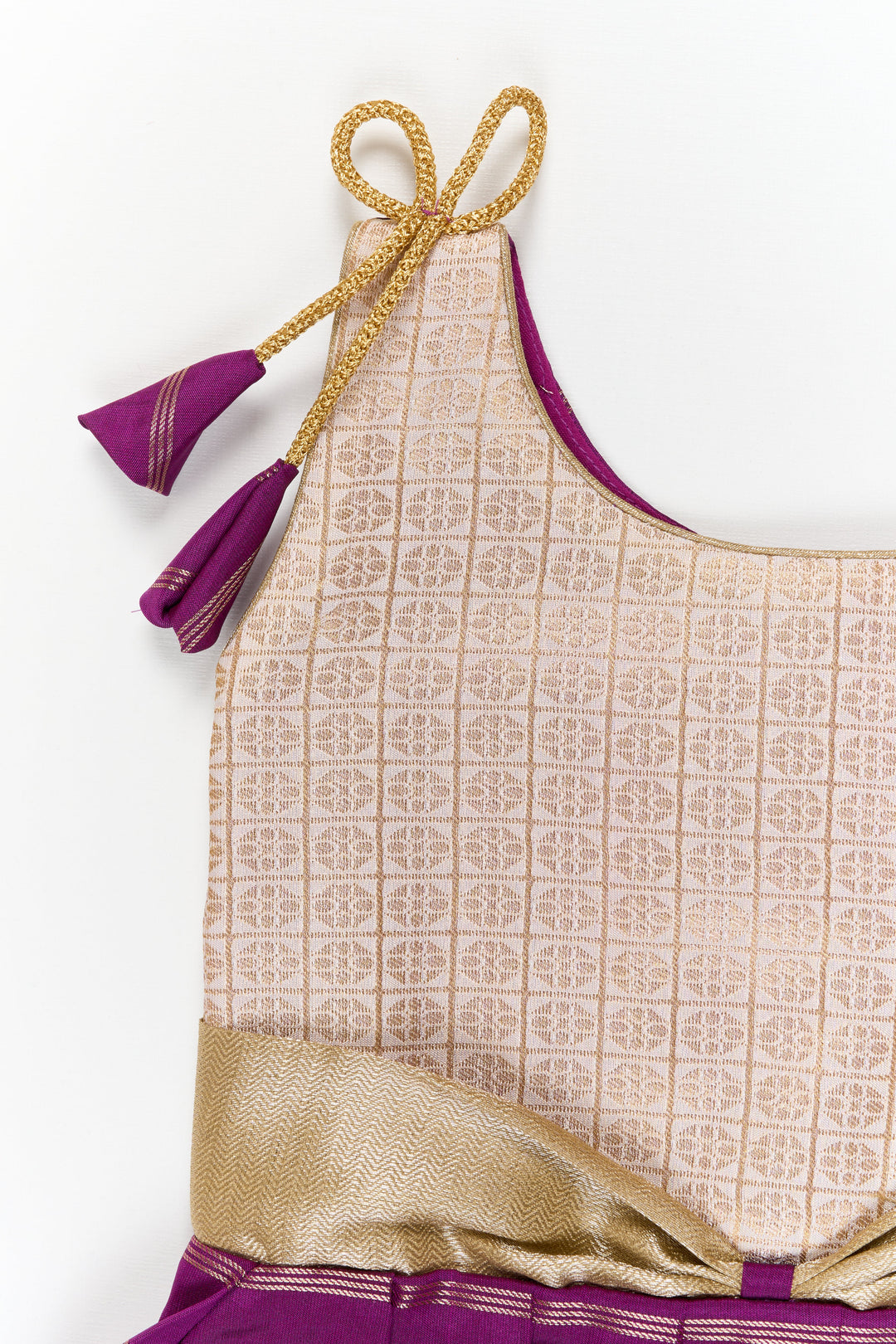 The Nesavu Girls Kanchi Silk Frock Girls Kanchi Silk Frock for Weddings Celebrations Nesavu Nesavu girls kanchi silk frock for weddings in latest kanchivaram silk inspired design