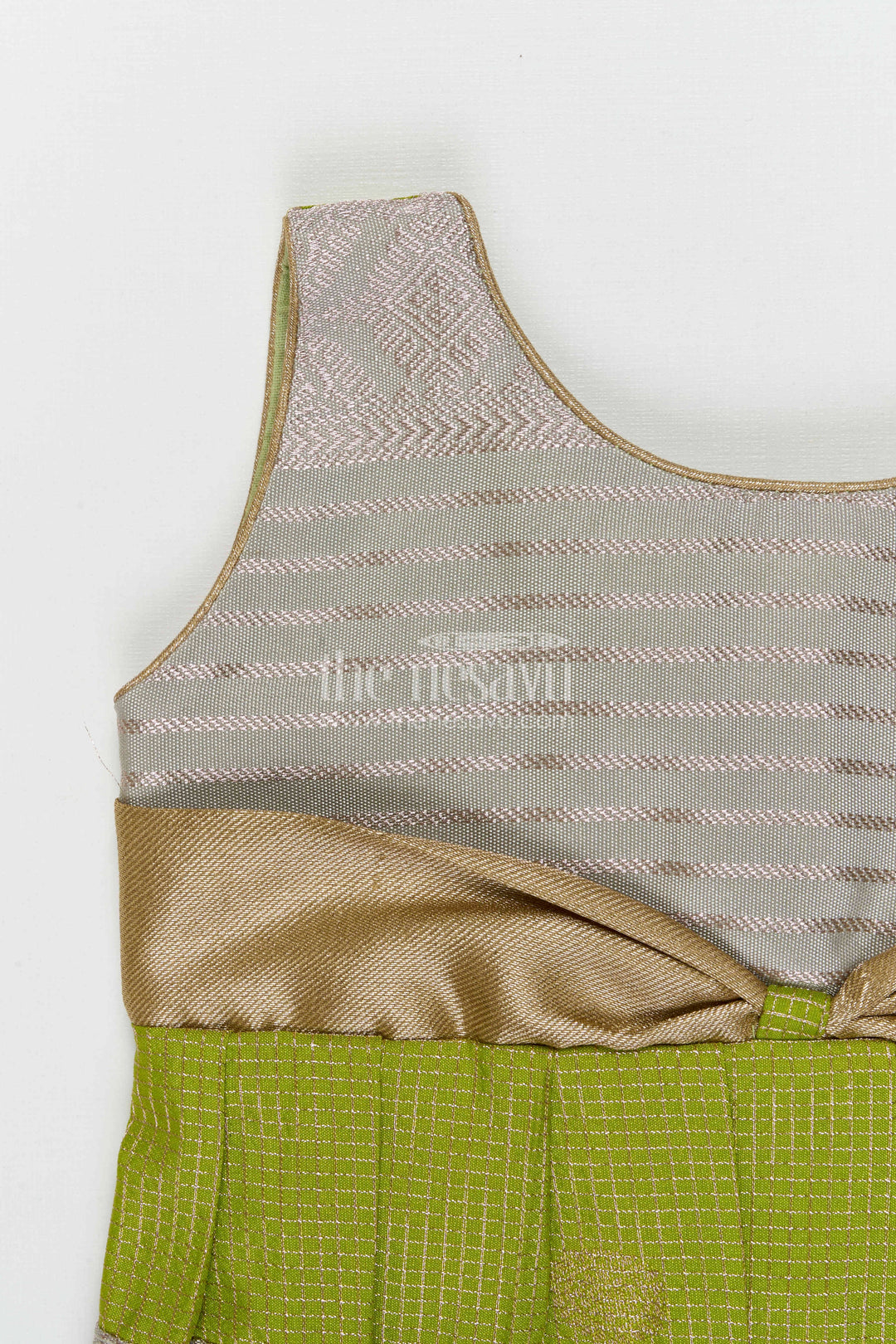 The Nesavu Girls Kanchi Silk Frock Girls Kanchi Silk Frock for Weddings Nesavu Nesavu Girls Semi Pure Kanchivaram Silk Frock Saree Inspired Design For Weddings And Festive Events