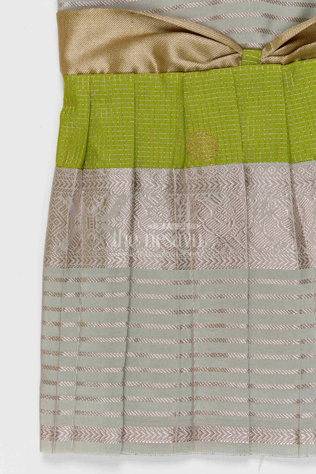The Nesavu Girls Kanchi Silk Frock Girls Kanchi Silk Frock for Weddings Nesavu Nesavu Girls Semi Pure Kanchivaram Silk Frock Saree Inspired Design For Weddings And Festive Events