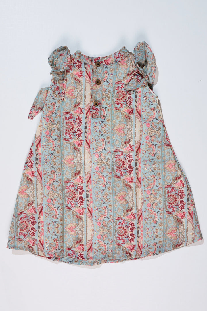 The Nesavu Girls Cotton Frock Girls Latest Frock in Muslin Silk with Intricate Print and Decorative Bow Nesavu Nesavu Girls Latest Frock Muslin Silk Intricate Print Decorative Bow