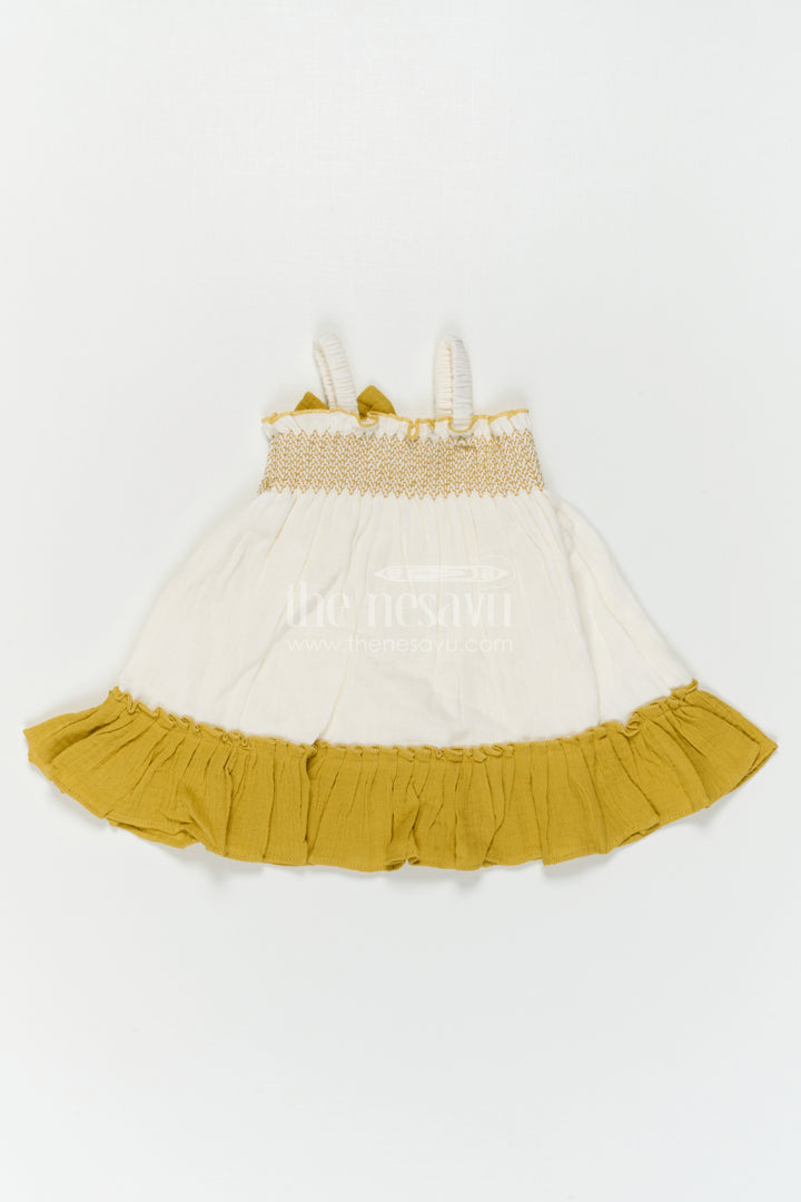 The Nesavu Girls Cotton Frock Girls Layered Frock for Outings and Everyday Special Moments Nesavu Nesavu Girls Layered Muslin Cotton Frock For Outings And Everyday Wear With Flared Tiered Design