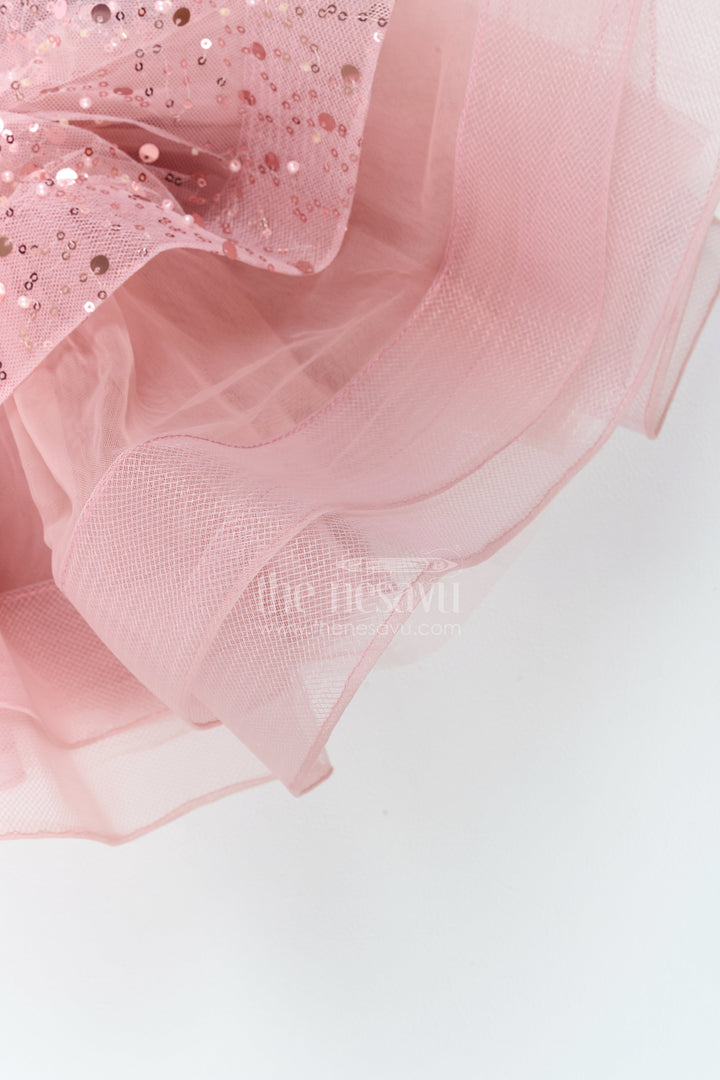 The Nesavu Girls Fancy Party Frock Girls Layered Party Frock for Birthdays and Special Celebrations Nesavu Nesavu Girls Layered Net Sequin Party Frock For Birthdays Family Celebrations And Special Occasions