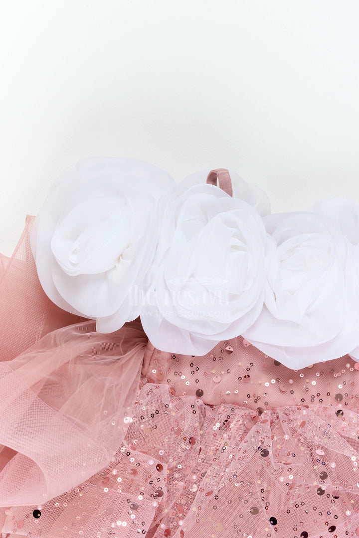 The Nesavu Girls Fancy Party Frock Girls Layered Party Frock for Birthdays and Special Celebrations Nesavu Nesavu Girls Layered Net Sequin Party Frock For Birthdays Family Celebrations And Special Occasions