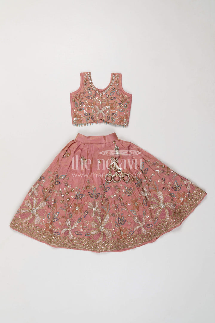 The Nesavu Girls Lehenga Choli Girls Lehenga Choli for Birthday Celebrations and Festive Events Nesavu Nesavu Girls Lehenga Choli For Birthday And Festive Events With Viscose Silk And Embroidered Design