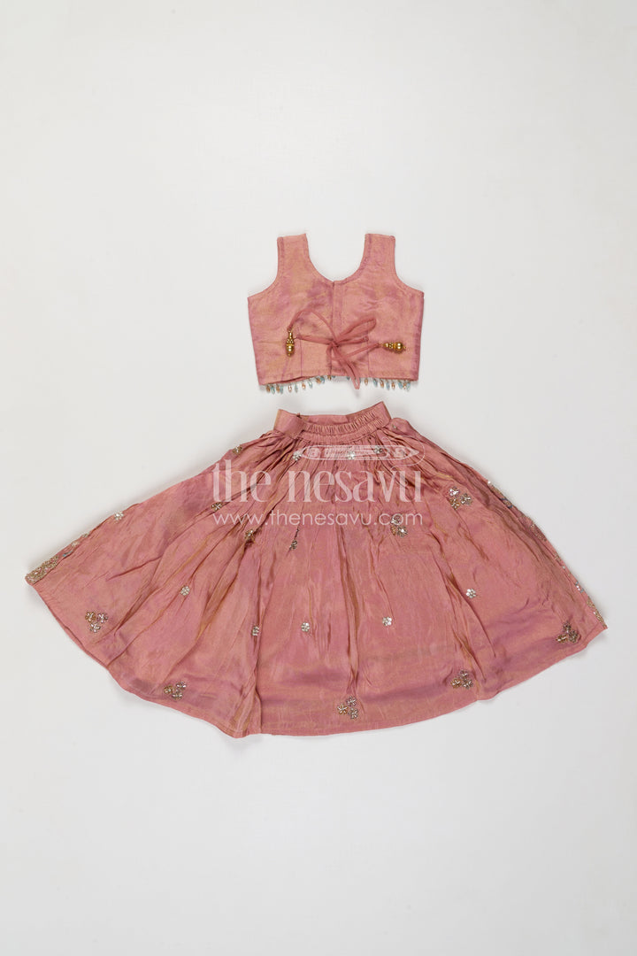 The Nesavu Girls Lehenga Choli Girls Lehenga Choli for Birthday Celebrations and Festive Events Nesavu Nesavu Girls Lehenga Choli For Birthday And Festive Events With Viscose Silk And Embroidered Design