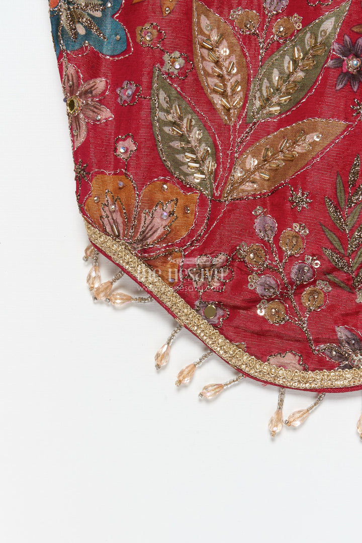 The Nesavu Girls Lehenga Choli Girls Lehenga Choli for Birthday Parties and Ethnic Celebrations Nesavu Nesavu girls lehenga choli kora silk floral embroidery perfect birthdays festive occasions