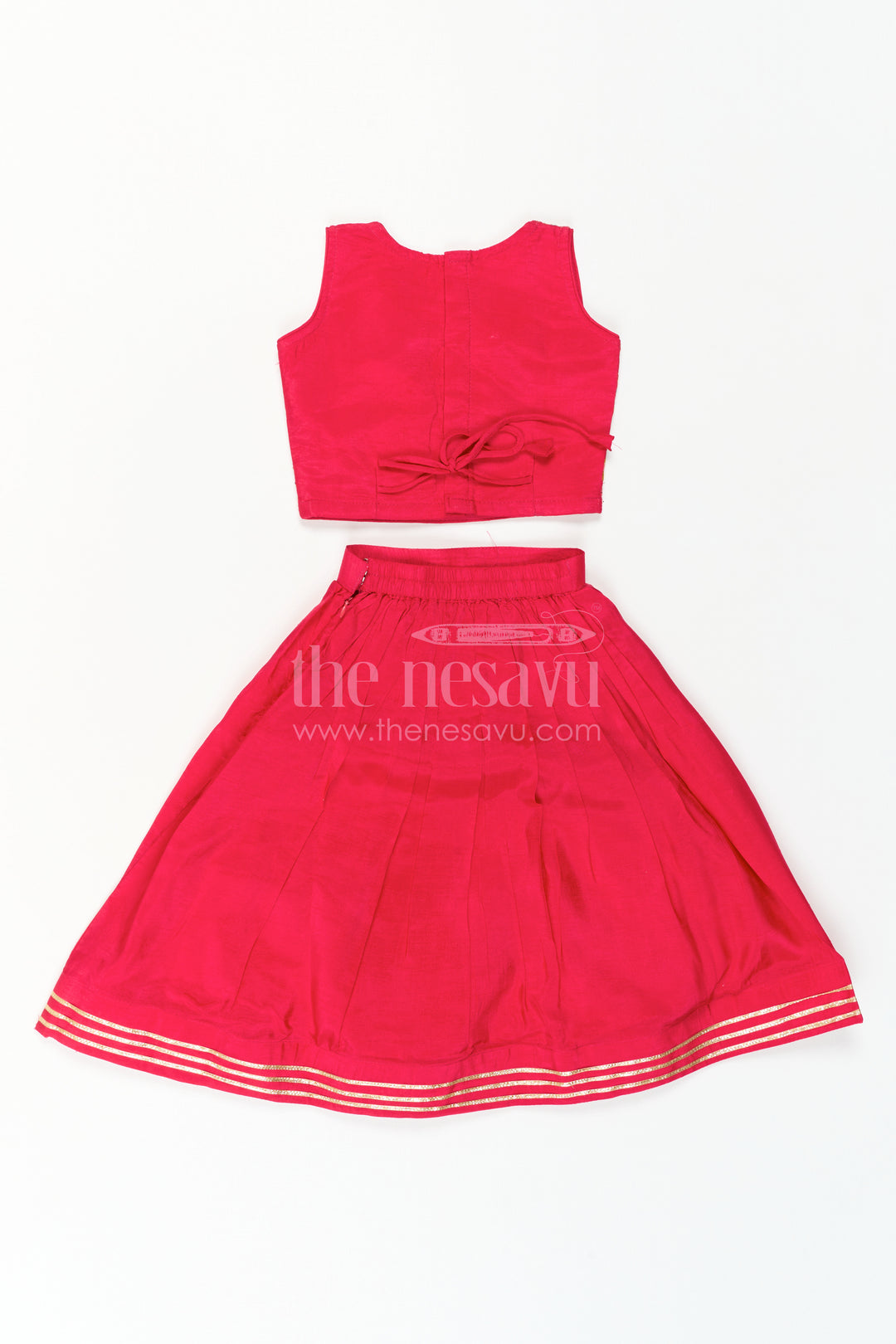 The Nesavu Girls Lehenga Choli Girls Lehenga Choli for Birthdays and Festive Celebrations Nesavu Nesavu Girls Lehenga Choli For Birthdays And Festive Occasions With Embroidered Yoke Viscose Silk Outfit