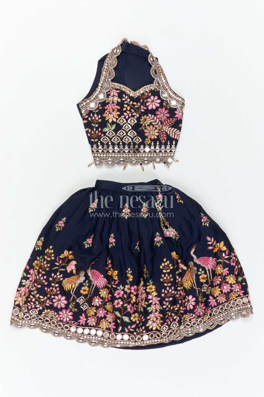 The Nesavu Girls Lehenga Choli Girls Lehenga Choli for Festival and Weddings Ceremony Nesavu Nesavu Girls Lehenga Choli For Weddings Georgette With Designer Embroidery Festive Outfit