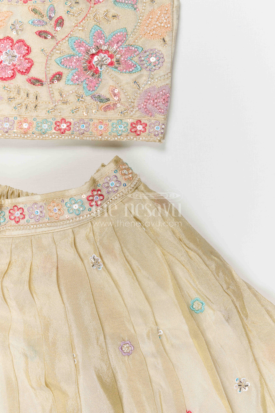 The Nesavu Girls Lehenga Choli Girls Lehenga Choli for Festive Celebrations and Family Weddings Nesavu Nesavu girls festive lehenga choli for weddings and celebrations viscose silk embroidered outfit