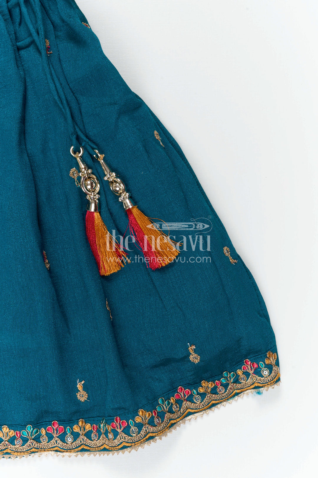 The Nesavu Girls Lehenga Choli Girls Lehenga Choli for Festive Celebrations and Traditional Wear Nesavu Nesavu Girls Lehenga Choli For Festive Celebrations With Textured Viscose Silk And Embroidered Yoke Design