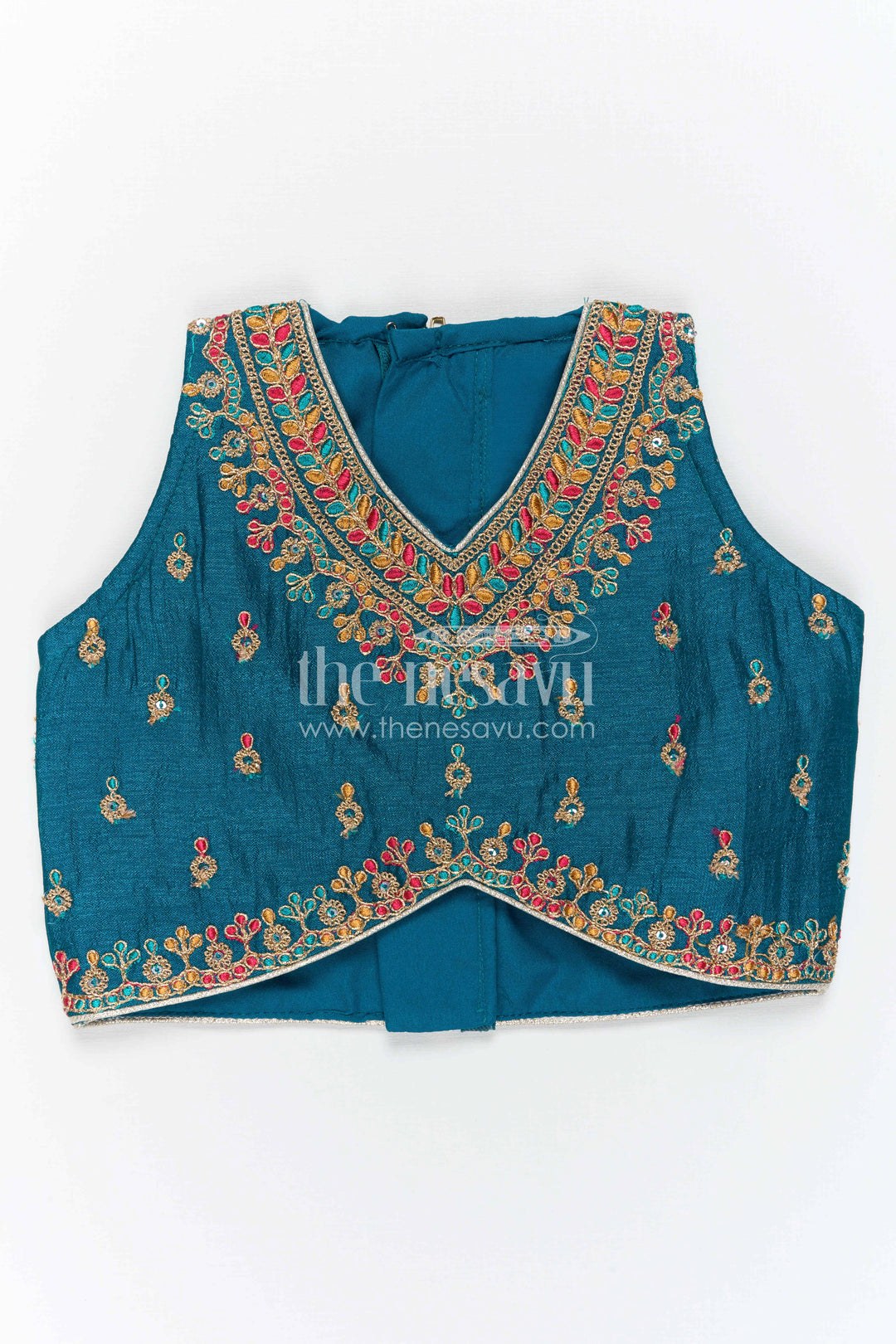 The Nesavu Girls Lehenga Choli Girls Lehenga Choli for Festive Celebrations and Traditional Wear Nesavu Nesavu Girls Lehenga Choli For Festive Celebrations With Textured Viscose Silk And Embroidered Yoke Design