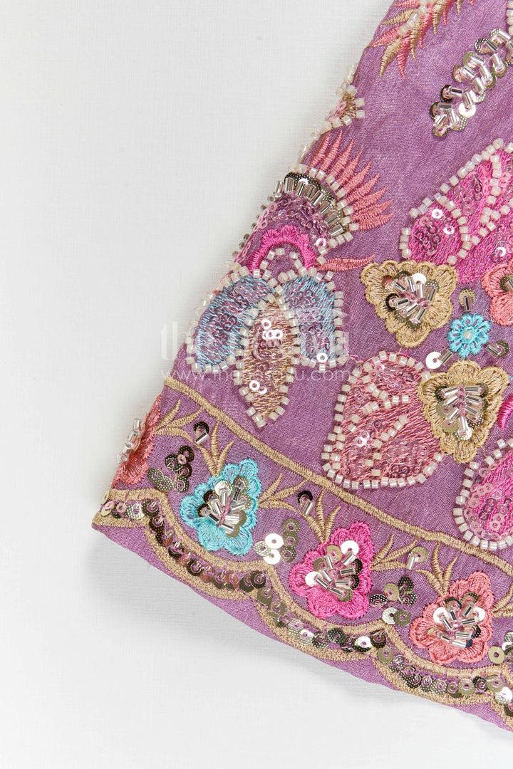 The Nesavu Girls Lehenga Choli Girls Lehenga Choli for Festive Evenings and Wedding Celebrations Nesavu Nesavu Girls Lehenga Choli For Festive Evenings And Weddings With Designer Embroidery Yoke Viscose Silk