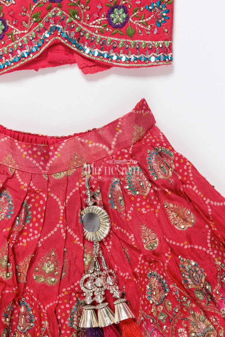 The Nesavu Girls Lehenga Choli Girls Lehenga Choli for Festive Functions and Family Weddings Nesavu Nesavu girls lehenga choli viscose silk designer yoke perfect weddings festive occasions