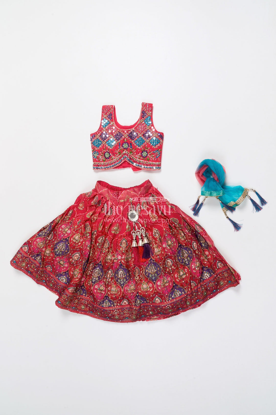 The Nesavu Girls Lehenga Choli Girls Lehenga Choli for Festive Functions and Family Weddings Nesavu Nesavu girls lehenga choli viscose silk designer yoke perfect weddings festive occasions