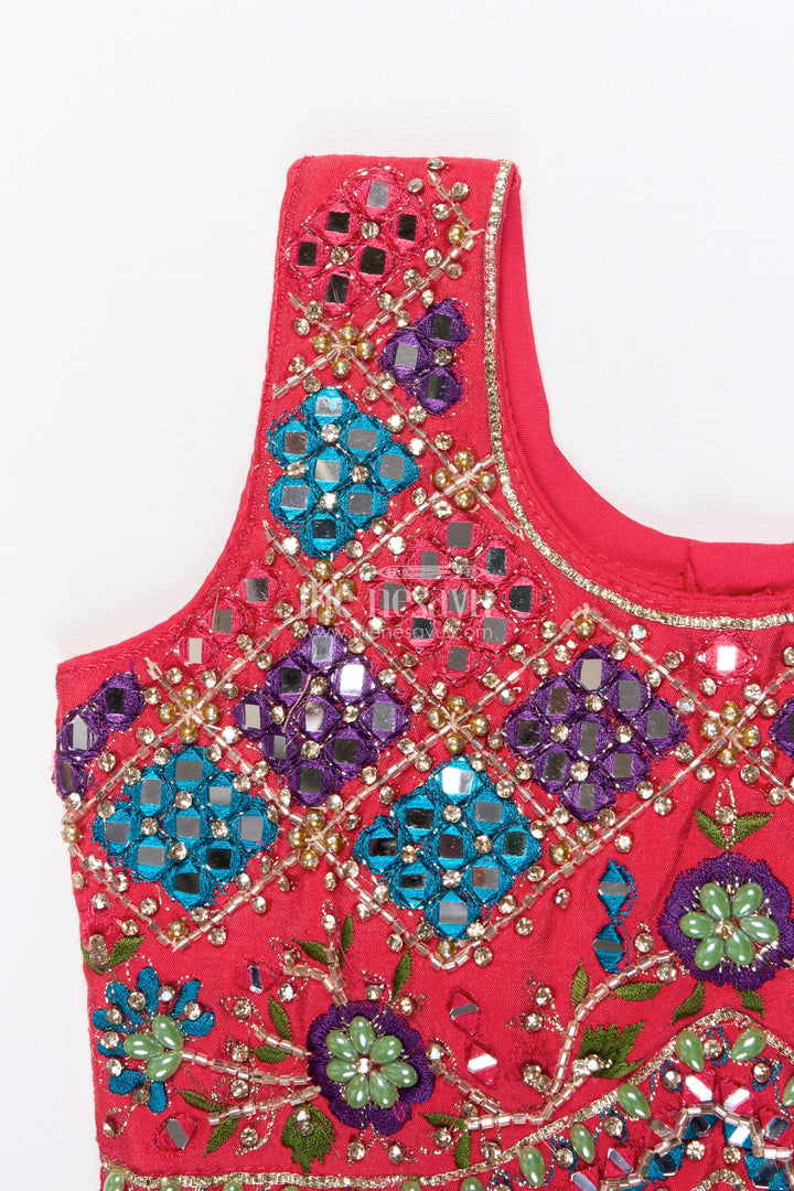 The Nesavu Girls Lehenga Choli Girls Lehenga Choli for Festive Functions and Family Weddings Nesavu Nesavu girls lehenga choli viscose silk designer yoke perfect weddings festive occasions