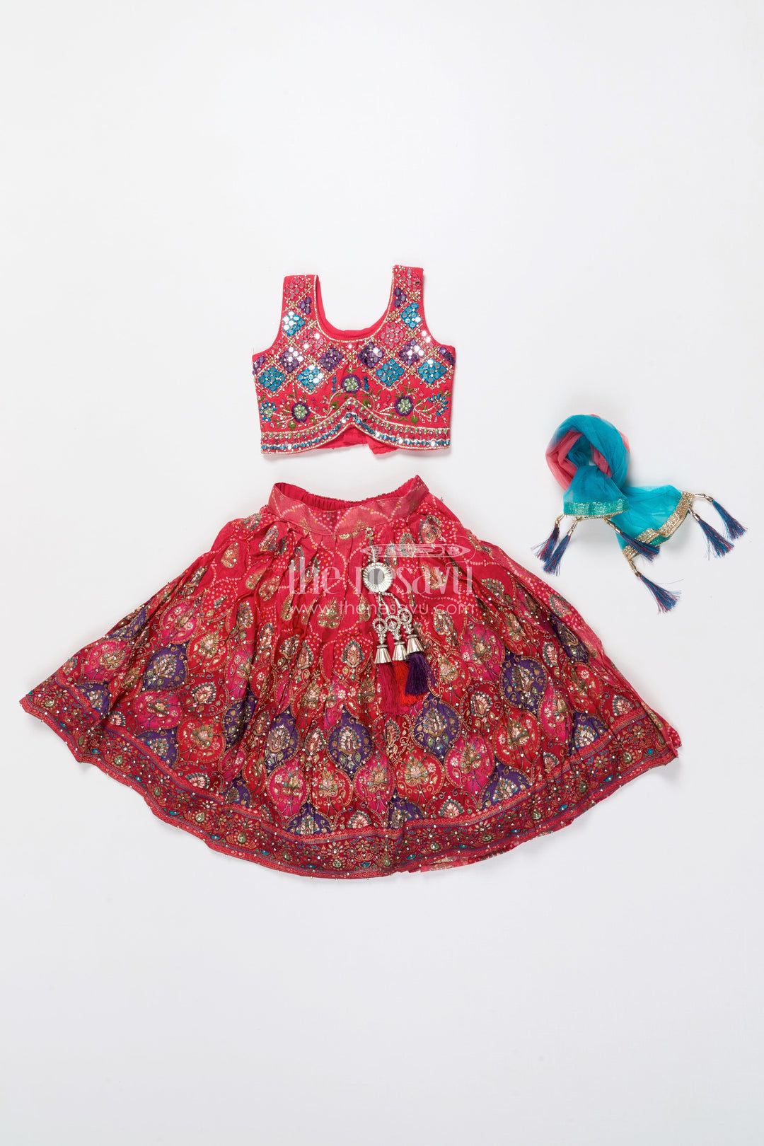 The Nesavu Girls Lehenga Choli Girls Lehenga Choli for Festive Functions and Family Weddings Nesavu Nesavu girls lehenga choli viscose silk designer yoke perfect weddings festive occasions